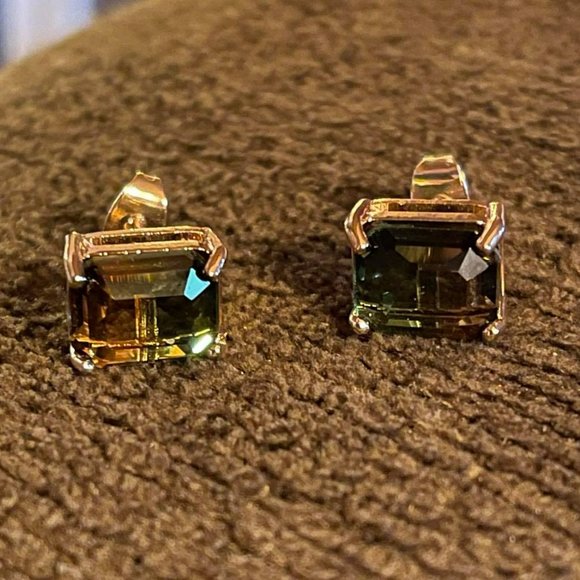 Yellow Green Ombre Tourmaline Earrings - Picture 4 of 8